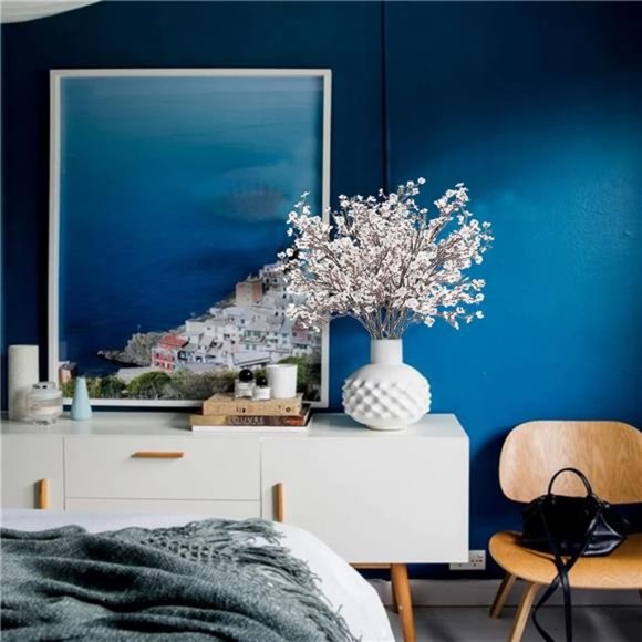 6PCS Artificial Flowers Baby Breath White Fake Gypsophila Bouquets Real Touch - Picture 5 of 6